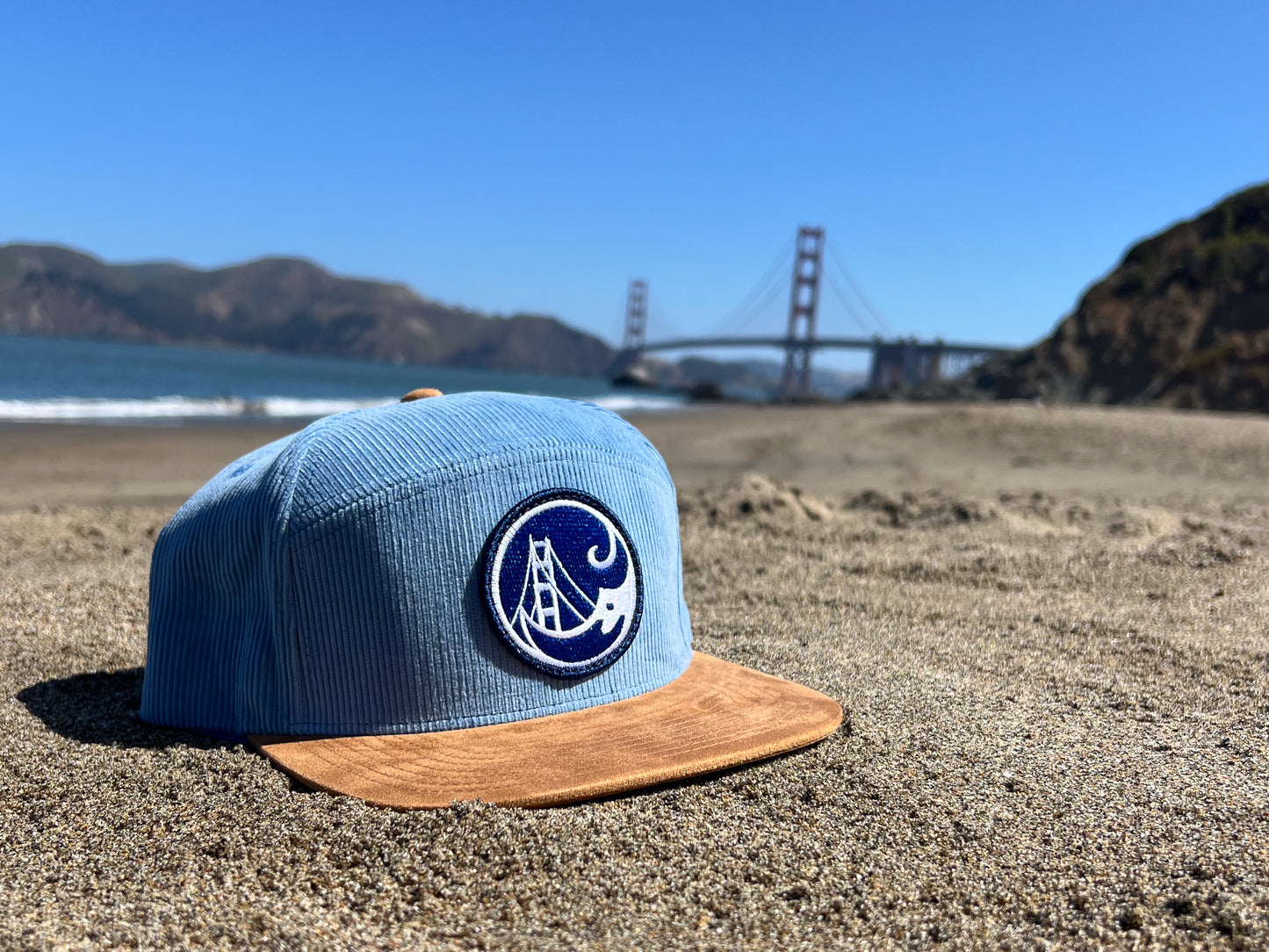 Brand Hat - delicious. Corduroy + Suede (Sky Blue / Clay)