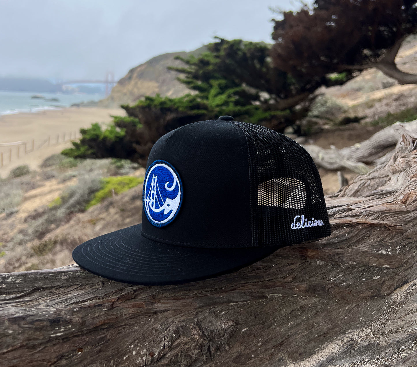 Brand Hat - delicious. Flat Brim Trucker (Black)