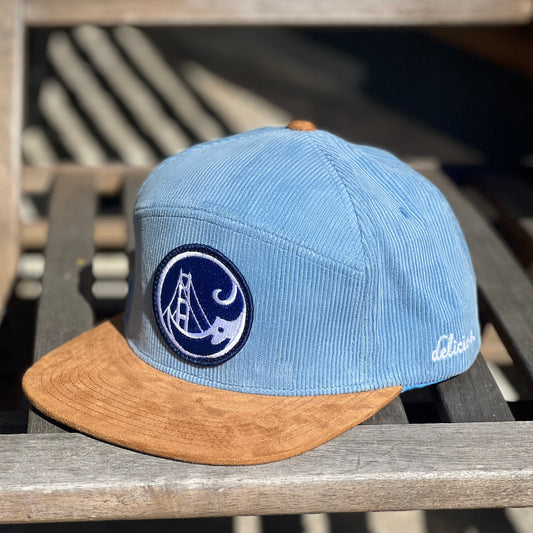 Brand Hat - delicious. Corduroy + Suede (Sky Blue / Clay)